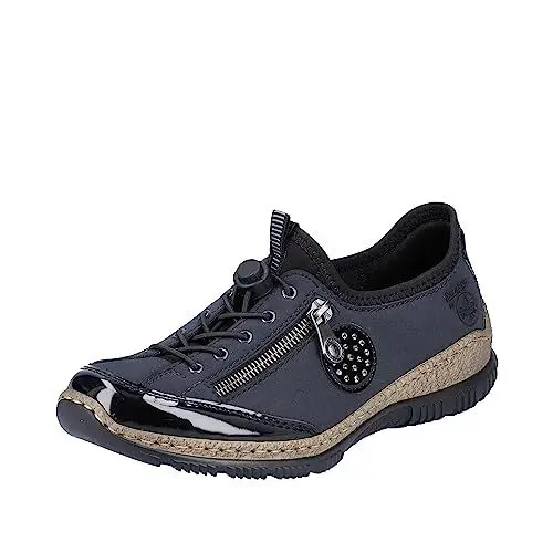 Produktbild: Rieker Damen N3268 Slip On Sneaker, Blau (Schwarz/Pazifik/Baltik/Schwarz 01), 38 EU