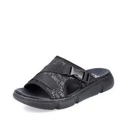 Produktbild: Rieker Damen Pantoletten 68990, Frauen Slip On,Slipper,Slides,Slip-ons,Backless,Mules,Gartenschuhe,Sommerschuhe,sommerclogs,schwarz (01),39 EU / 6 UK