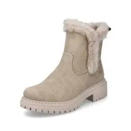 Produktbild: Rieker Damen Plateaustiefeletten 72682, Frauen Stiefeletten,Stiefel,Bootee,Booties,halbstiefel,Kurzstiefel,uebergangsschuhe,beige (60),39 EU / 6 UK