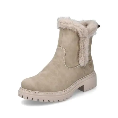 Produktbild: Rieker Damen Plateaustiefeletten 72682, Frauen Stiefeletten,Stiefel,Bootee,Booties,halbstiefel,Kurzstiefel,uebergangsschuhe,beige (60),39 EU / 6 UK