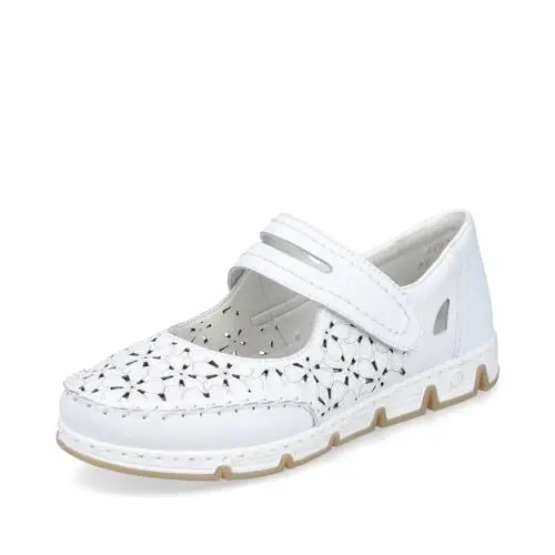 Produktbild: Rieker Damen Low-Top Sneaker 49977, Frauen Halbschuhe,Sportschuhe,Freizeitschuhe,Turnschuhe,Laufschuhe,straßenschuhe,Weiss (80),40 EU / 6.5 UK