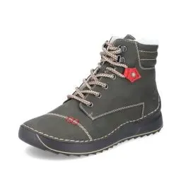 Produktbild: Rieker Damen Schnürstiefeletten 51545, Frauen Stiefeletten,uebergangsschuhe,uebergangsstiefel,Chukka Boots,schnürboots,grün (54),36 EU / 3.5 UK
