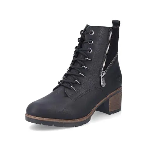 Produktbild: Rieker Damen Schnürstiefeletten 77520, Frauen Stiefeletten,uebergangsstiefel,schnürboots,Winterstiefeletten,Winterschuhe,schwarz (00),41 EU / 7.5 UK
