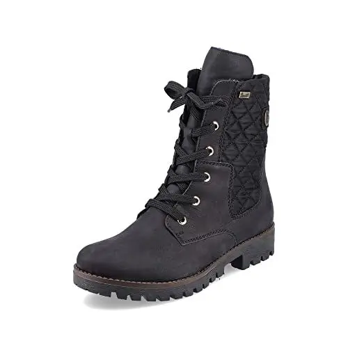 Produktbild: Rieker Damen Schnürstiefeletten 78523, Frauen Stiefeletten,halbstiefel,Kurzstiefel,uebergangsschuhe,uebergangsstiefel,schwarz (01),37 EU / 4 UK
