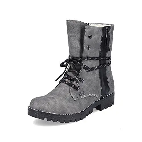Produktbild: Rieker Damen Schnürstiefeletten 785K0, Frauen Stiefeletten, wasserabweisend, riekerTEX,Chukka Boots,schnürboots,wasserdicht,grau (45),36 EU / 3.5 UK