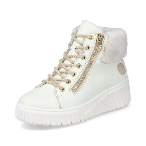 Produktbild: Rieker Damen Schnürstiefeletten N2506, Frauen Stiefeletten, lose Einlage,uebergangsstiefel,schnürboots,Winterstiefeletten,Weiss (81),42 EU / 8 UK