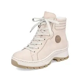 Produktbild: Rieker Damen Schnürstiefeletten X9334, Frauen Stiefeletten, lose Einlage,halbstiefel,Kurzstiefel,uebergangsschuhe,beige (62),39 EU / 6 UK