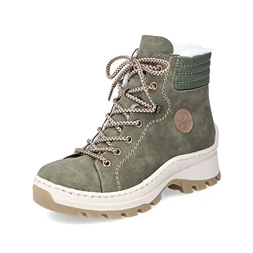 Produktbild: Rieker Damen Schnürstiefeletten X9334, Frauen Stiefeletten, lose Einlage,schnürboots,Boots,Stiefel,Bootee,Booties,grün (54),41 EU / 7.5 UK