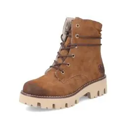 Produktbild: Rieker Damen Schnürstiefeletten Y3329, Frauen Stiefeletten,schnürboots,Winterstiefeletten,Winterschuhe,gefüttert,Boots,braun (24),41 EU / 7.5 UK