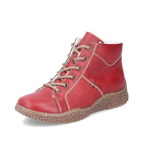 Produktbild: Rieker Damen Schnürstiefeletten Y8412, Frauen Stiefeletten,uebergangsstiefel,schnürboots,Winterstiefeletten,Winterschuhe,rot (33),38 EU / 5 UK