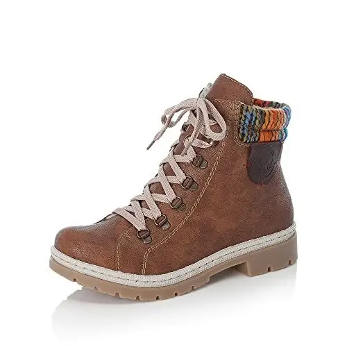 Produktbild: Rieker Damen Schnürstiefeletten Y9430, Frauen Stiefeletten,Kurzstiefel,uebergangsschuhe,uebergangsstiefel,schnürboots,braun (22),41 EU / 7.5 UK