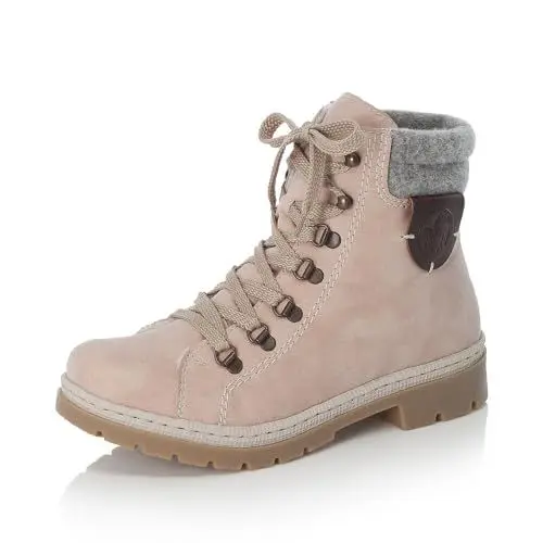 Produktbild: Rieker Damen Schnürstiefeletten Y9430, Frauen Stiefeletten,übergangsschuhe,Stiefel,Bootee,Booties,halbstiefel,Kurzstiefel,rosa (32),37 EU / 4 UK