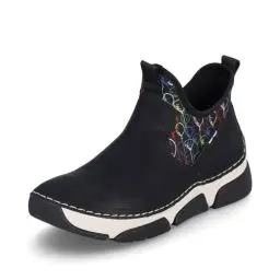 Produktbild: Rieker Damen Slip-On Sneaker 45957, Frauen Halbschuhe,straßenschuhe,Strassenschuhe,Freizeitschuhe,Turnschuhe,Laufschuhe,schwarz (00),38 EU / 5 UK