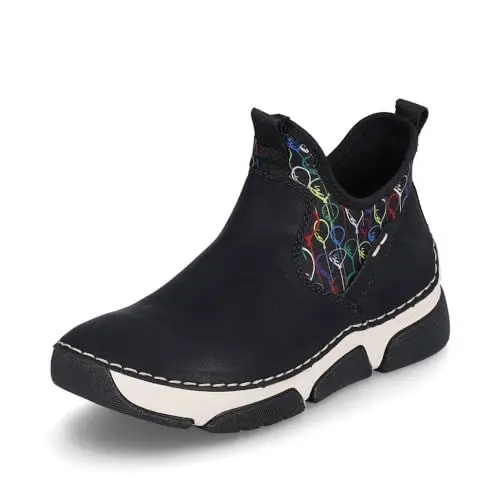Produktbild: Rieker Damen Slip-On Sneaker 45957, Frauen Halbschuhe,Freizeit,sportlich,straßenschuhe,Strassenschuhe,Sportschuhe,schwarz (00),39 EU / 6 UK