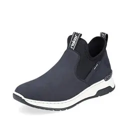 Produktbild: Rieker Damen Slip-On Sneaker M0053, Frauen Halbschuhe, lose Einlage,Schlupfschuhe,Slip-ons,Low-top,schnellschnürung,blau Kombi (14),39 EU / 6 UK