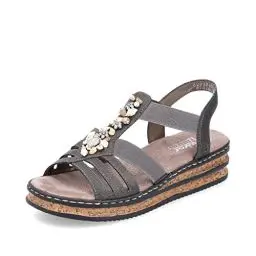 Produktbild: Rieker Damen Slipper 62949, Frauen Slip On,Halbschuhe,Loafer,Slip-ons,freitzeitschuhe,offener,Slides,beige (45),41 EU / 7.5 UK