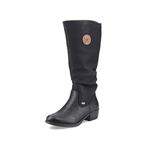 Produktbild: Rieker Damen Winterstiefel 93157, Frauen Stiefel, wasserabweisend, riekerTEX,langschaftstiefel,wasserdicht,Boots,schwarz (00),42 EU / 8 UK