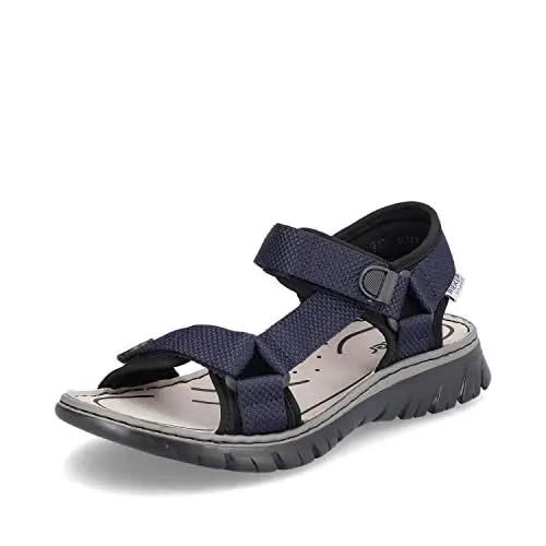 Produktbild: Rieker Herren Sandaletten 26772, Männer Sandalen,Freizeitschuhe,Sommersandalen,bequem,flach,Sommerschuhe,offene,Schuhe,blau (14),44 EU / 9.5 UK