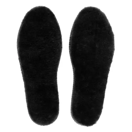 Produktbild: riemot Echte Lammfell Einlegesohlen für Damen Herren Winter Warme Schaffell Einlegesohlen Weiche Kuschelige Flauschige Lamm Schuh Ersatz Einlegesohle für Schneestiefel,Arbeitsstiefel,Schwarz Gr.39 EU