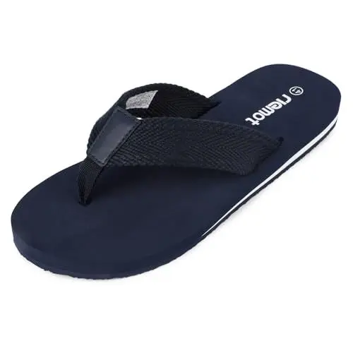 Produktbild: riemot Flip Flops Herren Zehentrenner Badelatschen Surfen Sandalen Strandschuhe Sommerschuhe Leicht Rutschfest Marineblau 43EU