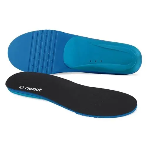 Produktbild: riemot Sport Komfort Einlegesohlen für Herren & Damen - Arch Support Schuheinlagen Atmungsaktiv Dämpfung Einlagen für Arbeitsschuhe, Wanderschuhe, Sportschuhe Schwarz 42EU