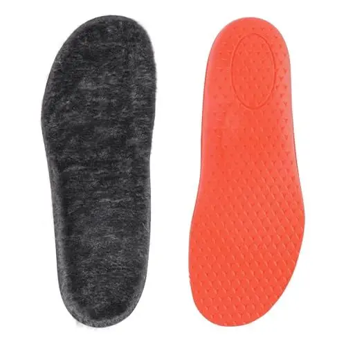 Produktbild: riemot Winter Sport Einlegesohlen Warme Lammfell Schuheinlagen Komfort PU Foam Einlagen für Sneaker, Laufschuhe, Sportschuhe, Arbeitsschuhe - für Arbeit und Sport Schwarz 42EU