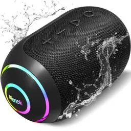 Produktbild: RIENOK Bluetooth Lautsprecher LED Bluetooth 5.3 Klein Tragbar Musikbox Stereo Kabellos Box mit 10 Stunden Spielzeit IPX7 Wasserdicht TF Karte