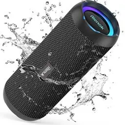Produktbild: RIENOK Bluetooth Lautsprecher mit Licht Bluetooth 5.3 Musikbox Bass Kabellos Box mit IPX7 wasserdicht Stereo Sound Tragbar