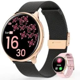 Produktbild: RifePhi 2024 SmartWatch Damen mit Telefonfunktion 1,39'' HD Touch Screen Armbanduhr mit SpO2/Menstruationszyklus/Schlafüberwachung/IP68 Wasserdicht/Fitness Tracker Schrittzähler/Für iOS & Android