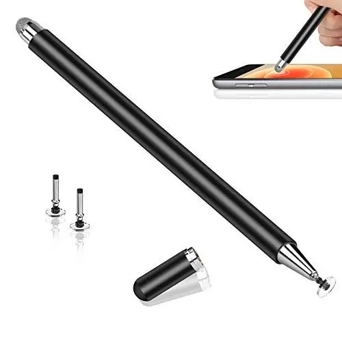 Produktbild: riggoo Tablet Stift für Alle Tablets, 2 in 1 Touchscreen Stift mit 2 Ersatz-Federn，Hochsensibler kapazitiver Stylus Pen, Touch Pen für iPhone iPad Samsung Galaxy Huawei usw