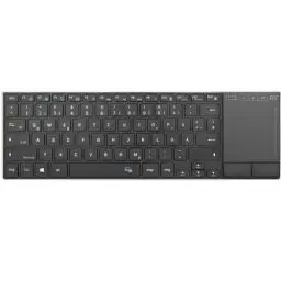 Produktbild: Rii Kabellose Tastatur mit Touchpad Büro, Wireless Keyboard Office, Deutsche QWERTZ-Layout, Tastatur Kabellos Geschenke für Laptops, Desktops, Smart-TVs, Tablets, Schwarz (2.4G+BT)