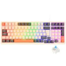 Produktbild: Rii Mechanische Tastatur Gaming Keyboard, Gaming Tastatur Kabel mit QWERTZ, Tastatur Mechanisch mit Blaue Schalter (Laut), Keyboard Gaming Tastatur 75 Prozent (Kabel Verbindung)