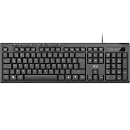 Produktbild: Rii Tastatur Kabelgebunden, PC Tastatur USB, Business Slim Tastatur mit Kabel für Computer, Laptop, Mac, Windows, macOS, QWERTZ Deutsches Layout– Schwarz
