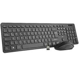 Produktbild: Rii Tastatur Maus Set kabellos, Funktastatur mit Maus, Wireless Keyboard and Mouse, Für PC/Laptop/Windows/Smart TV, Deutsches Layout - schwarz