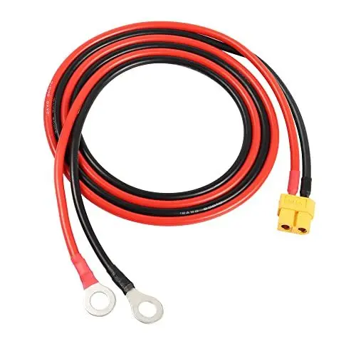 Produktbild: RIIEYOCA XT60 zu O Ring Anschlusskabel, XT60 Weiblich zu O Ring Verbindungskabel, mit 1M 12AWG Siliziumdraht, für RC Lipo Batterie FPV Racing Drone (1M/3.3FT)