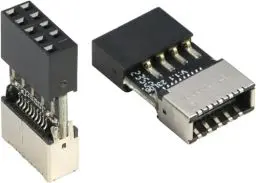 Produktbild: RIITOP USB 2.0 auf USB 3.2 Gen 1 Header Erweiterungsadapter (2Stück) für Mainboard mit Typ E Key-A Buchse Front Panel Buchse zu 9 Pin Header Interner Konvertierungsadapter