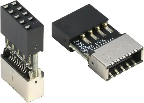 Produktbild: RIITOP USB 2.0 auf USB 3.2 Gen 1 Header Erweiterungsadapter (2Stück) für Mainboard mit Typ E Key-A Buchse Front Panel Buchse zu 9 Pin Header Interner Konvertierungsadapter