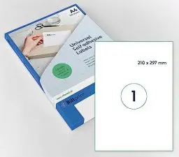 Produktbild: Rillprint Vielzweck Etiketten Selbstklebend - 100 Stück – 210 x 297 mm - 1 Klebeetiketten pro A4-Blatt - Bedruckbar & Abziehbar - Universal Adressaufkleber - 100 Blatt, Weiß