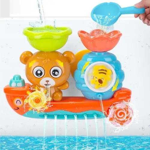 Produktbild: RILSO Badewannenspielzeug ab 1 2 3 4 Jahr,Badespielzeug ab 1 2 3 4 Jahr,Wasserspielzeug Kinder Spielzeug ab 1 2 3 Jahr mädchen junge,Badespielzeug Baby ab 6-18 Monate,Geschenk Mädchen Junge 1 2 3 Jahr