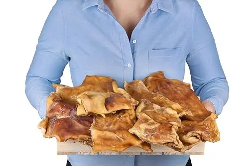 Produktbild: Rinderkopfhautplatten (1kg) - 1000g Natur Kausnack für Gesunde Zähne & Ernährung Ihres Hundes