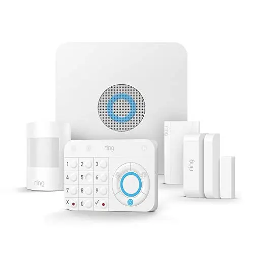 Produktbild: Ring Alarm 5-teiliges Set (1. Generation) von Amazon – Alarmanlage mit optionaler unterstützter Überwachung – ohne langfristige Verpflichtungen – funktioniert mit Alexa