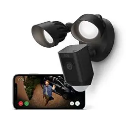 Produktbild: Ring Flutlichtkamera Plus Kabel (Floodlight Cam Wired Plus) | Überwachungskamera aussen mit WLAN, HD-Video, LED-Flutlicht, Nachtsicht, Bewegungserfassung & Sirene | Alexa-kompatible Sicherheitskamera