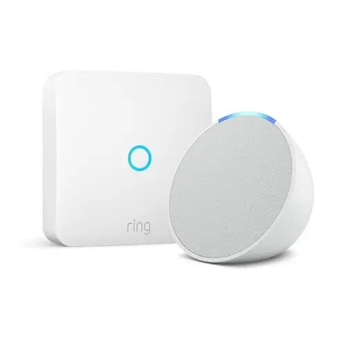 Produktbild: Ring Intercom von Amazon, Upgrade für die Gegensprechanlage + Echo Pop Weiß - Smart Home-Einsteigerpaket