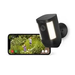 Produktbild: Ring Spotlight Kamera Pro Akku (Spotlight Cam Pro Battery) | 2K-Video mit Ring Vision, 3D-Bewegungserfassung, LED-Spotlights, Selbstinstallation | 30-tägige kostenlose Testphase für Ring Home