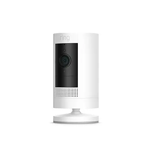 Produktbild: Ring Überwachungskamera aussen (Stick Up Cam Battery), Zertifiziert und generalüberholt | Alexa-kompatibel | Weiß
