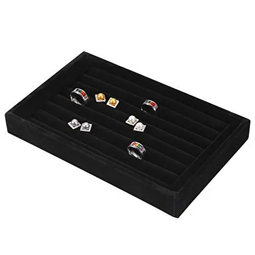 Produktbild: Schmuck Aufbewahrungsbox - Mode Ring Display Tray Organizer Mit Velvet Slot für 50-70 Ringe, Ohrring Halter Fall Showcase (1#)