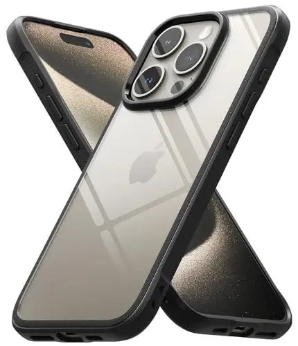 Produktbild: Ringke Fusion Bold (Vergilbungsfrei) Kompatibel mit iPhone 15 Pro Hülle, Fester Griff rutschfeste Stoßfeste TPU Bumper mit Klarer Harte PC Rückseite HandyHülle - Black