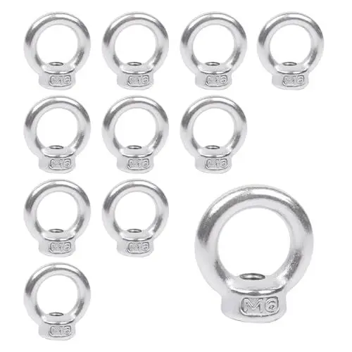 Produktbild: Ringmutter M6,12 Stück 304 Edelstahl Ringmuttern Gewinde Ösenmutter Ringschraube M6 Hardware Ringösen für Hebezubehör Ringmutter