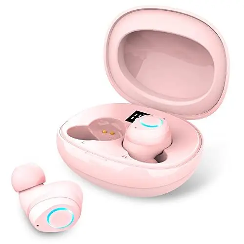 Produktbild: Rinsmola Bluetooth 5.1 Kopfhörer, Kopfhörer Kabellos 2021 Leicht Ohrhörer mit Mic, Mini In Ear Noise Cancelling Kopfhörer IP7 Wasserdicht, Wireless Earbuds Deep Bass Stereo Headset, 30H Spielzeit