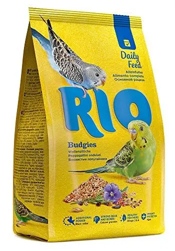 Produktbild: RIO Budgries | 1 kg | Alleinfuttermittel für Wellensittiche | Enthält gesunde Saaten und Getreide | Mit Algen und Calciumgluconat für eine gesunde und ausgewogene Ernährung